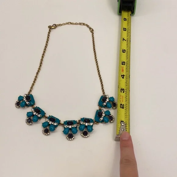 J. Crew Blue Crystal rhinestone Statement Necklace - EUC - Picture 2 of 4